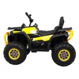 JOKO Elektrická štvorkolka 4x4 ATV Desert, penové kolesá, kožené sedadlo, žltá