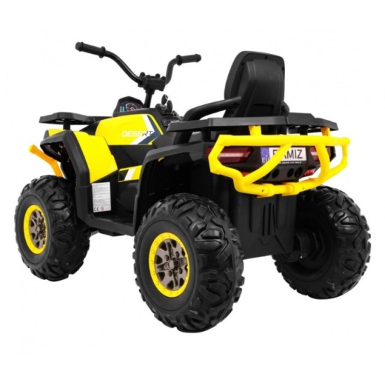 JOKO Elektrická štvorkolka 4x4 ATV Desert, penové kolesá, kožené sedadlo, žltá