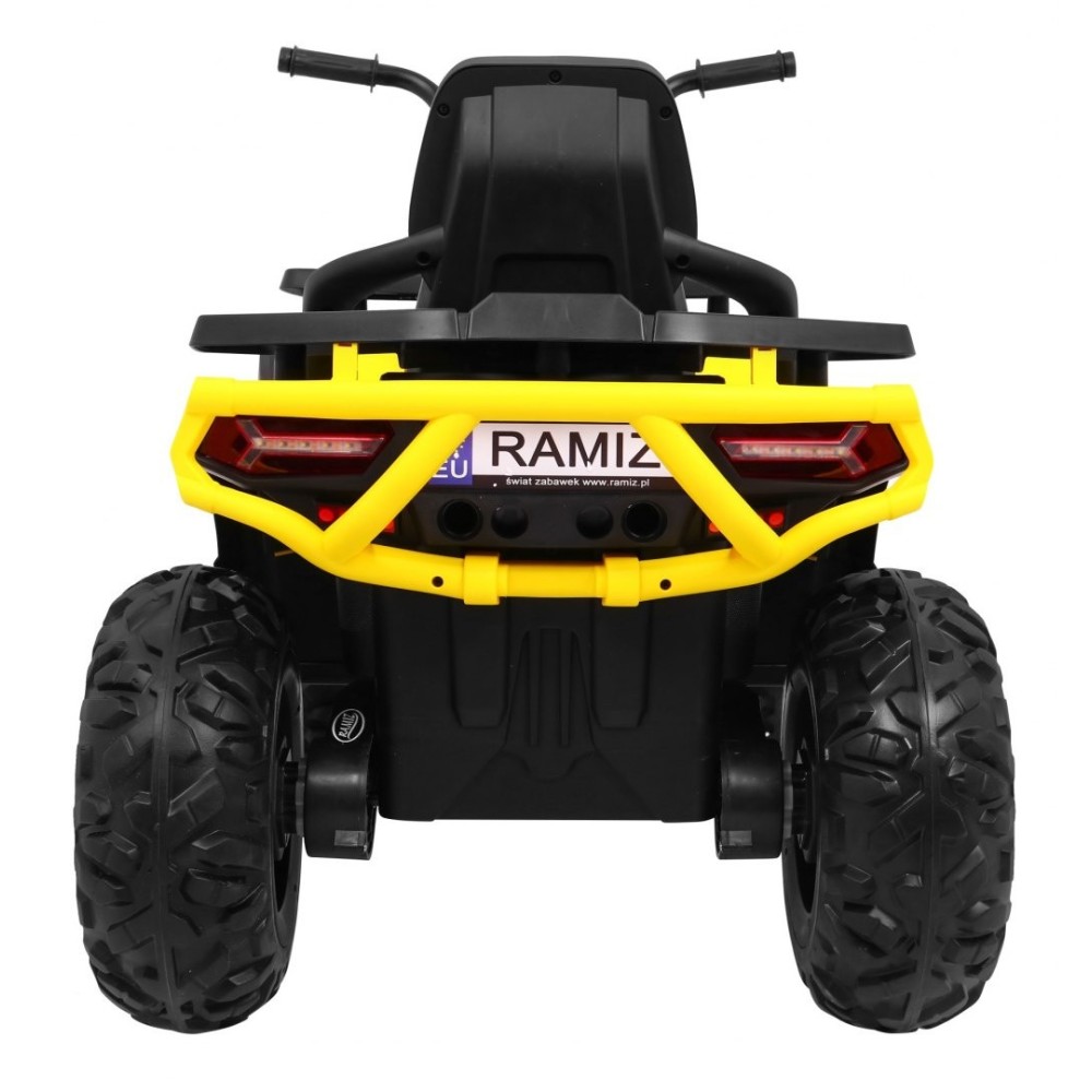 JOKO Elektrická štvorkolka 4x4 ATV Desert, penové kolesá, kožené sedadlo, žltá