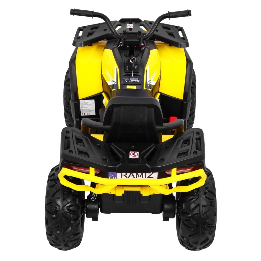 JOKO Elektrická štvorkolka 4x4 ATV Desert, penové kolesá, kožené sedadlo, žltá