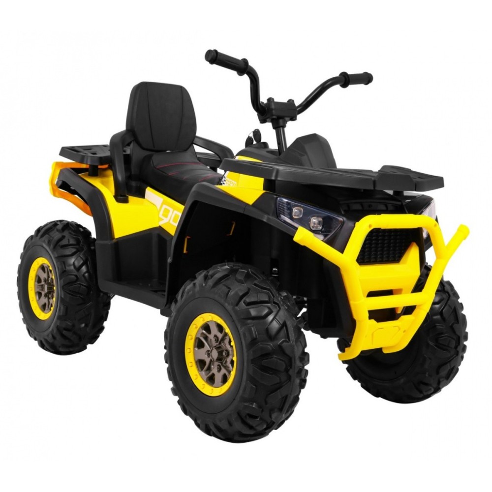 JOKO Elektrická štvorkolka 4x4 ATV Desert, penové kolesá, kožené sedadlo, žltá