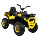 JOKO Elektrická štvorkolka 4x4 ATV Desert, penové kolesá, kožené sedadlo, žltá