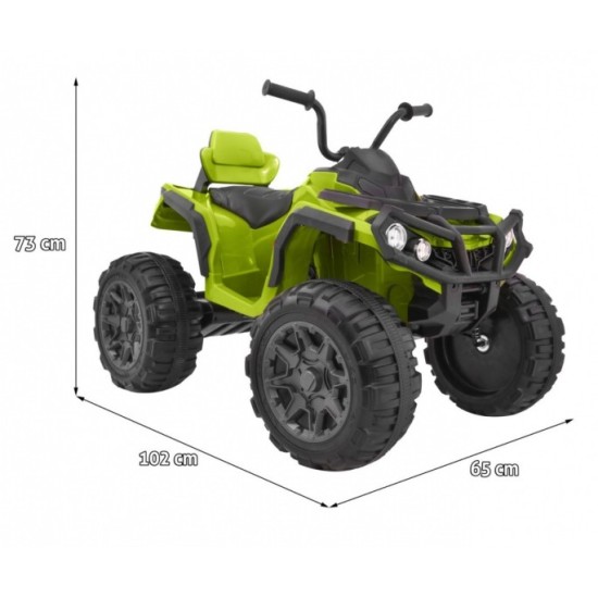 Joko Elektrická štvorkolka ATV 2x45W, Kožené sedadlo, Penové Odpružené kolesá, Rádio, USB, zelená