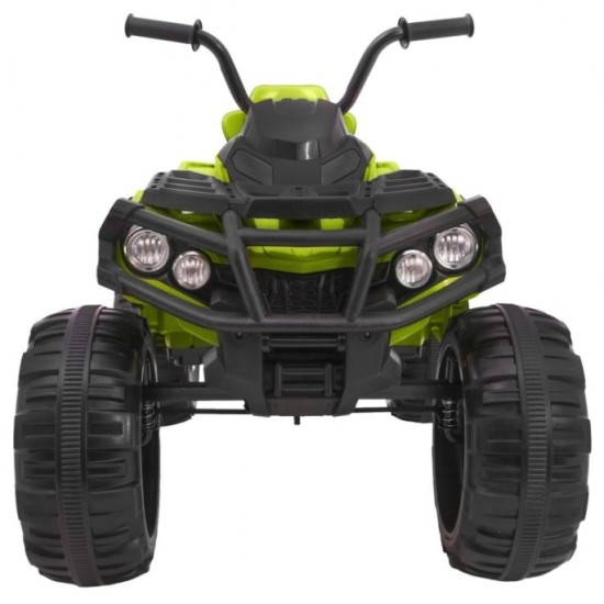 Joko Elektrická štvorkolka ATV 2x45W, Kožené sedadlo, Penové Odpružené kolesá, Rádio, USB, zelená