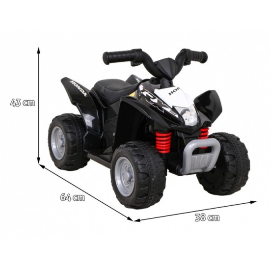 JOKO Elektrická Štvorkolka Honda 250X TRX, kožené sedadlo, odpružené kolesá, čierna