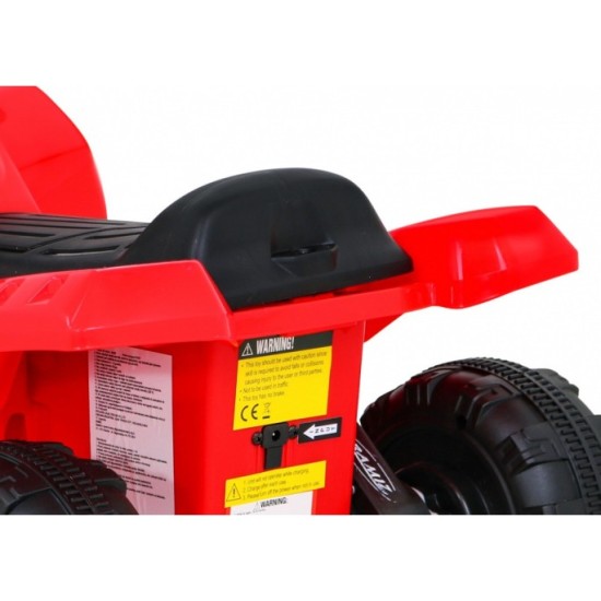 JOKO Elektrická Štvorkolka Storm, motor 25W, MP3 a USB vstup + LED svetlo, červená