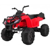Joko, Veľká Elektrická štvorkolka 4x4 XL ATV, kožené sedadlo, penové kolesá, rádio, USB, červená