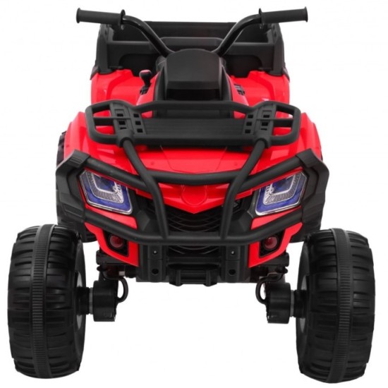 Joko, Veľká Elektrická štvorkolka 4x4 XL ATV, kožené sedadlo, penové kolesá, rádio, USB, červená