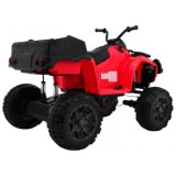 Joko, Veľká Elektrická štvorkolka 4x4 XL ATV, kožené sedadlo, penové kolesá, rádio, USB, červená