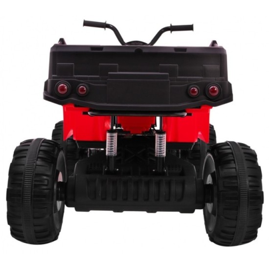 Joko, Veľká Elektrická štvorkolka 4x4 XL ATV, kožené sedadlo, penové kolesá, rádio, USB, červená