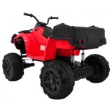 Joko, Veľká Elektrická štvorkolka 4x4 XL ATV, kožené sedadlo, penové kolesá, rádio, USB, červená