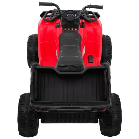 Joko, Veľká Elektrická štvorkolka 4x4 XL ATV, kožené sedadlo, penové kolesá, rádio, USB, červená