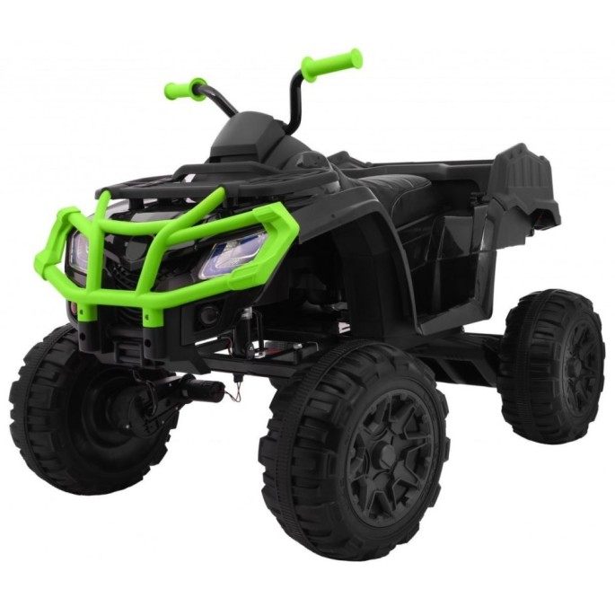 JOKO Veľká Elektrická štvorkolka 4x4 XL ATV s Diaľkovým ovládaním, kožené sedadlo, penové kolesá, rádio, USB, čierna
