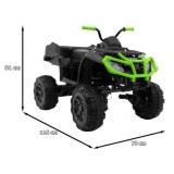 JOKO Veľká Elektrická štvorkolka 4x4 XL ATV s Diaľkovým ovládaním, kožené sedadlo, penové kolesá, rádio, USB, čierna