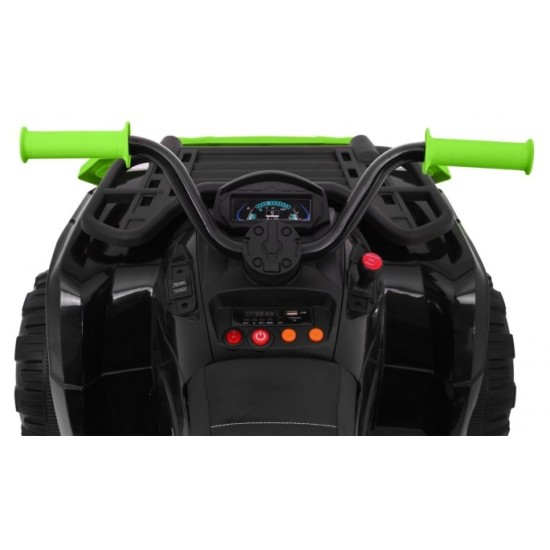 JOKO Veľká Elektrická štvorkolka 4x4 XL ATV s Diaľkovým ovládaním, kožené sedadlo, penové kolesá, rádio, USB, čierna