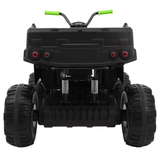 JOKO Veľká Elektrická štvorkolka 4x4 XL ATV s Diaľkovým ovládaním, kožené sedadlo, penové kolesá, rádio, USB, čierna