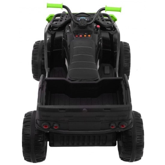 JOKO Veľká Elektrická štvorkolka 4x4 XL ATV s Diaľkovým ovládaním, kožené sedadlo, penové kolesá, rádio, USB, čierna