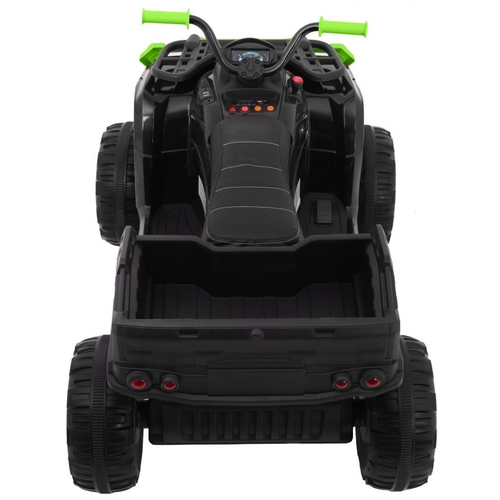 JOKO Veľká Elektrická štvorkolka 4x4 XL ATV s Diaľkovým ovládaním, kožené sedadlo, penové kolesá, rádio, USB, čierna
