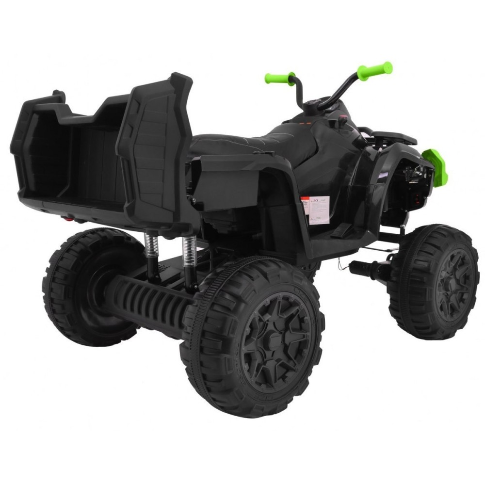 JOKO Veľká Elektrická štvorkolka 4x4 XL ATV s Diaľkovým ovládaním, kožené sedadlo, penové kolesá, rádio, USB, čierna