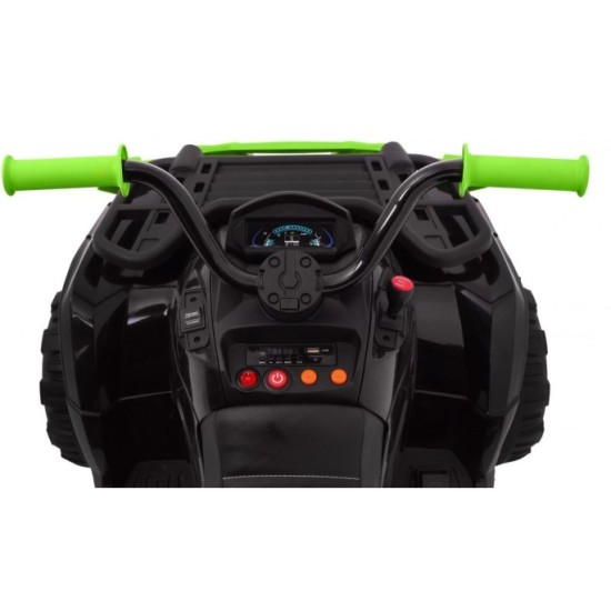 JOKO Veľká Elektrická štvorkolka 4x4 XL ATV s Diaľkovým ovládaním, kožené sedadlo, penové kolesá, rádio, USB, čierna