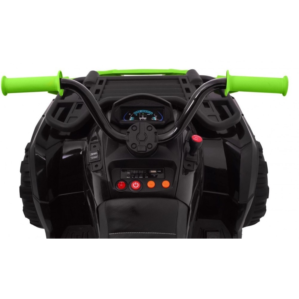 JOKO Veľká Elektrická štvorkolka 4x4 XL ATV s Diaľkovým ovládaním, kožené sedadlo, penové kolesá, rádio, USB, čierna
