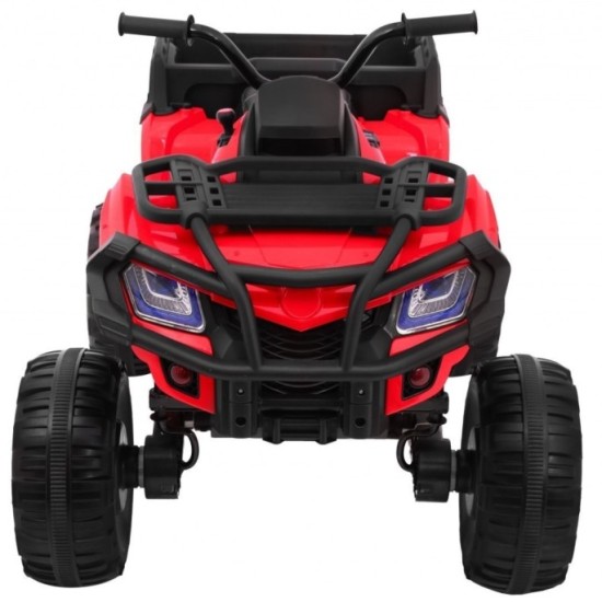 JOKO Veľká Elektrická štvorkolka 4x4 XL ATV s Diaľkovým ovládaním, kožené sedadlo, penové kolesá, rádio, USB, červená