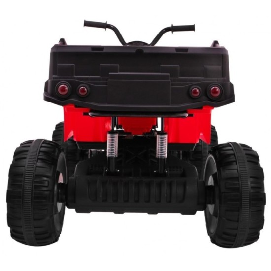 JOKO Veľká Elektrická štvorkolka 4x4 XL ATV s Diaľkovým ovládaním, kožené sedadlo, penové kolesá, rádio, USB, červená