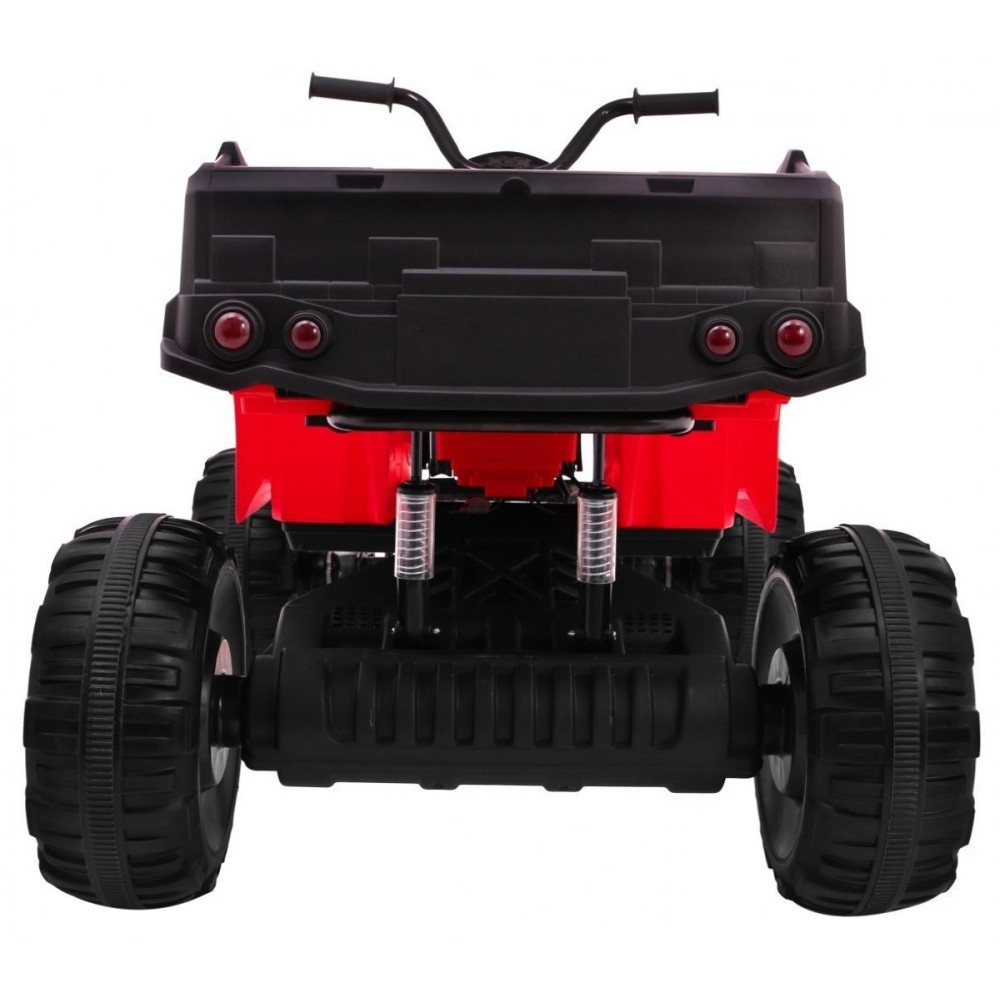 JOKO Veľká Elektrická štvorkolka 4x4 XL ATV s Diaľkovým ovládaním, kožené sedadlo, penové kolesá, rádio, USB, červená