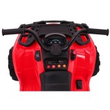 JOKO Veľká Elektrická štvorkolka 4x4 XL ATV s Diaľkovým ovládaním, kožené sedadlo, penové kolesá, rádio, USB, červená