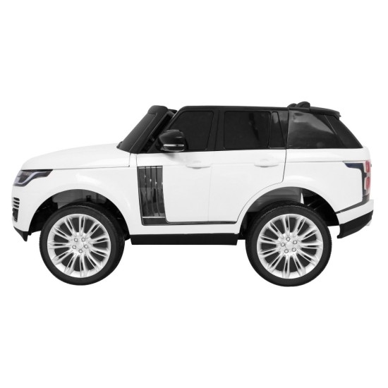 JOKO Elektrické autíčko Range Rover 4x4 HSE, Dvojmiestne, Penové kolesá, kožené sedadlo, FM rádio, nosnosť 50kg, odpružené, biel