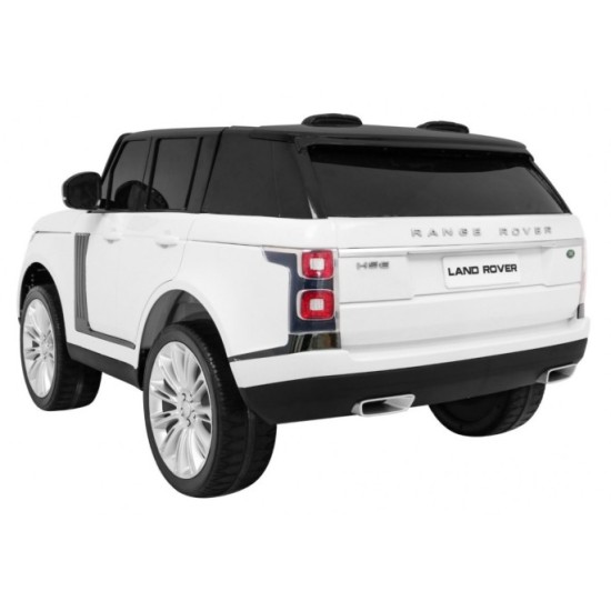 JOKO Elektrické autíčko Range Rover 4x4 HSE, Dvojmiestne, Penové kolesá, kožené sedadlo, FM rádio, nosnosť 50kg, odpružené, biel