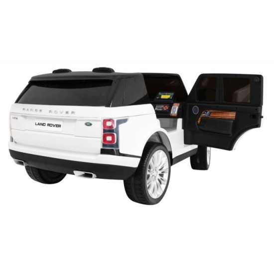 JOKO Elektrické autíčko Range Rover 4x4 HSE, Dvojmiestne, Penové kolesá, kožené sedadlo, FM rádio, nosnosť 50kg, odpružené, biel