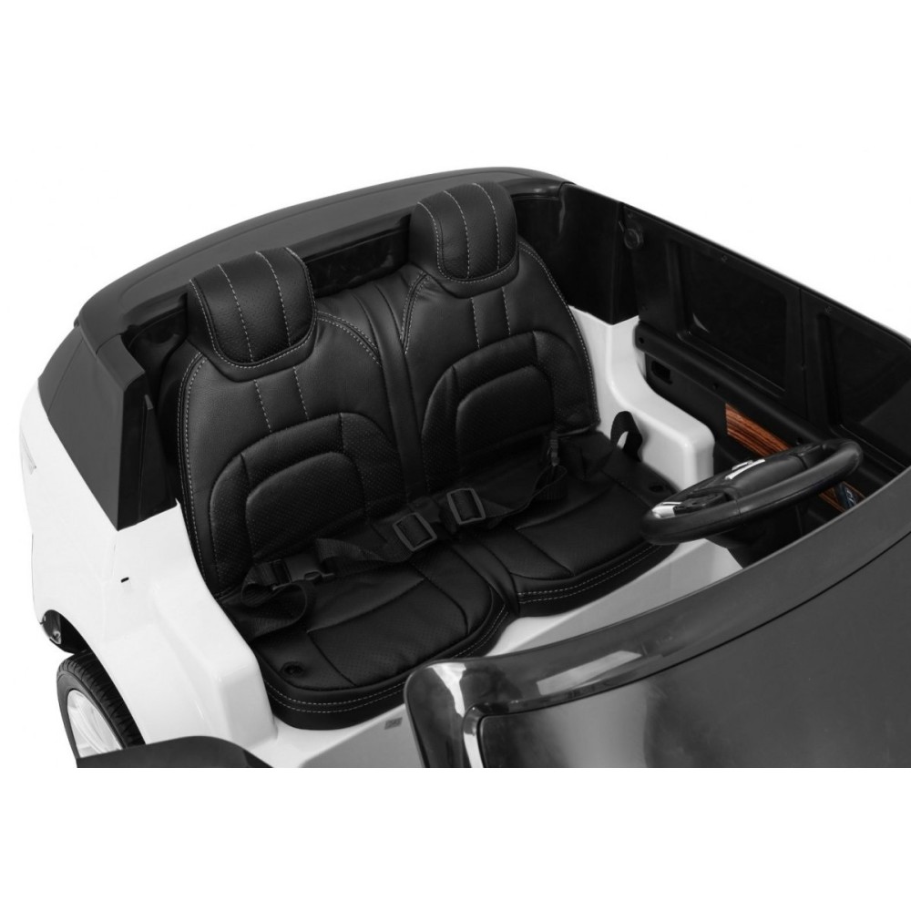JOKO Elektrické autíčko Range Rover 4x4 HSE, Dvojmiestne, Penové kolesá, kožené sedadlo, FM rádio, nosnosť 50kg, odpružené, biel