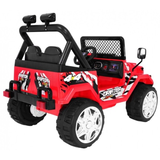 JOKO Elektrické autíčko JEEP Raptor, diaľkové ovládanie, penové kolesá, USB, 2x45W, červené