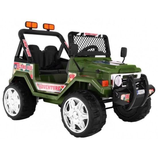 JOKO Elektrické autíčko JEEP Raptor, diaľkové ovládanie, penové kolesá, USB, 2x45W, zelené
