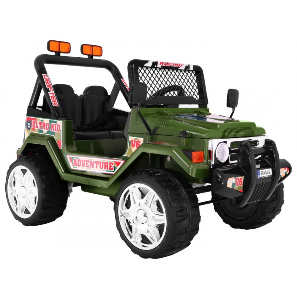 JOKO Elektrické autíčko JEEP Raptor, diaľkové ovládanie, penové kolesá, USB, 2x45W, zelené