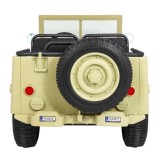 JOKO Elektrické autíčko Retro Vojenský Jeep 4x4, 3 miestny, 4x90W, 24V, kožené sedadlo, penové kolesá, nosnosť 60kg, béžové