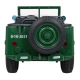 JOKO Elektrické autíčko Retro Vojenský Jeep 4x4, 3 miestny, nosnosť 60kg, kožené sedadlo, penové kolesá, zelené