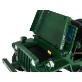 JOKO Elektrické autíčko Retro Vojenský Jeep 4x4, 3 miestny, nosnosť 60kg, kožené sedadlo, penové kolesá, zelené
