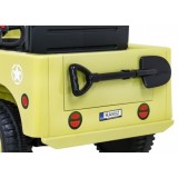 JOKO Elektrické autíčko Jeep Vojenský Retro Military 4x4, kožené sedadlo, penové kolesá, béžové