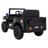 JOKO Elektrické autíčko Jeep Vojenský Retro Military 4x4, kožené sedadlo, penové kolesá, čierne
