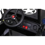 JOKO Elektrické autíčko Jeep Vojenský Retro Military 4x4, kožené sedadlo, penové kolesá, čierne