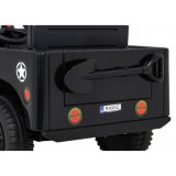 JOKO Elektrické autíčko Jeep Vojenský Retro Military 4x4, kožené sedadlo, penové kolesá, čierne