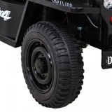 JOKO Elektrické autíčko Jeep Vojenský Retro Military 4x4, kožené sedadlo, penové kolesá, čierne