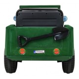 JOKO Elektrické autíčko Jeep Vojenský Retro Military 4x4, kožené sedadlo, penové kolesá, zelené