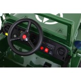 JOKO Elektrické autíčko Jeep Vojenský Retro Military 4x4, kožené sedadlo, penové kolesá, zelené