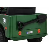 JOKO Elektrické autíčko Jeep Vojenský Retro Military 4x4, kožené sedadlo, penové kolesá, zelené