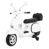 JOKO Elektrický skúter VESPA, penové kolesá, kožené sedadlo, biely