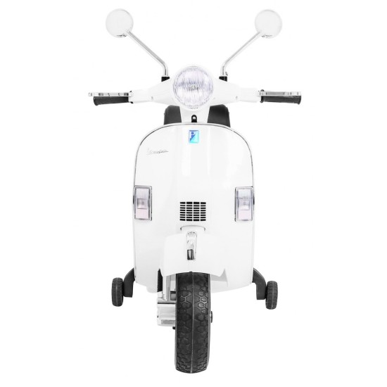 JOKO Elektrický skúter VESPA, penové kolesá, kožené sedadlo, biely
