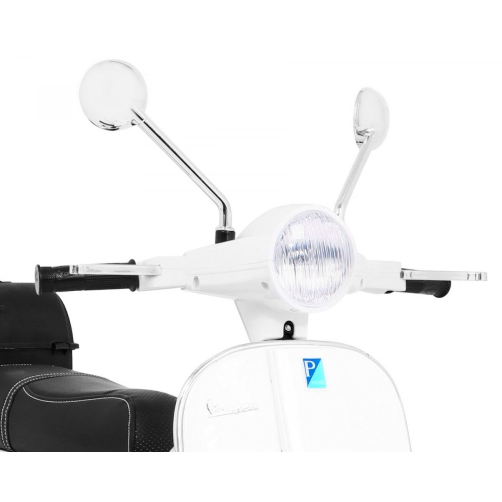 JOKO Elektrický skúter VESPA, penové kolesá, kožené sedadlo, biely